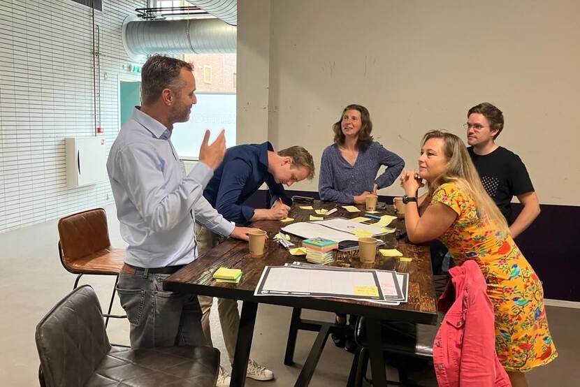 Foto van een team aan de slag met de methode